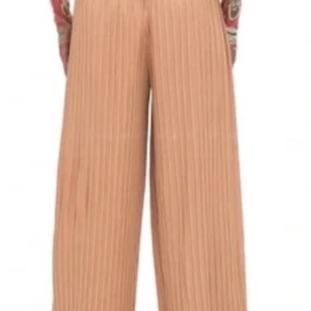 Andrea Iyamah Tan Wide-Leg Pants